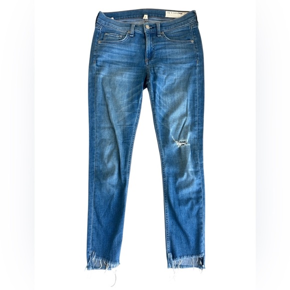 Rag & Bone Distressed Raw Hem Cropped Capri Jeans Size 25 - Picture 1 of 7